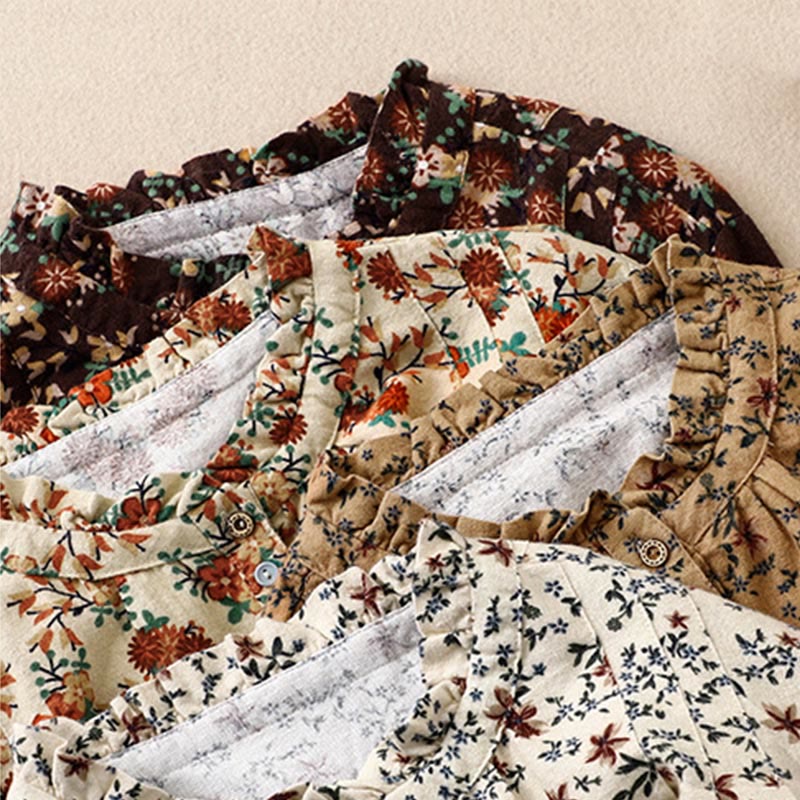 Buddha Stones Casual Florals Crew Neck Cotton Linen Women's Shirt - image 30