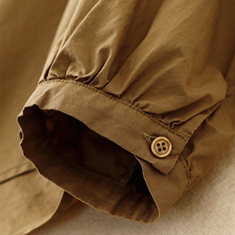 Buddha Stones Plain Stand Collar Women's Cotton Corduroy Jacket - image 3