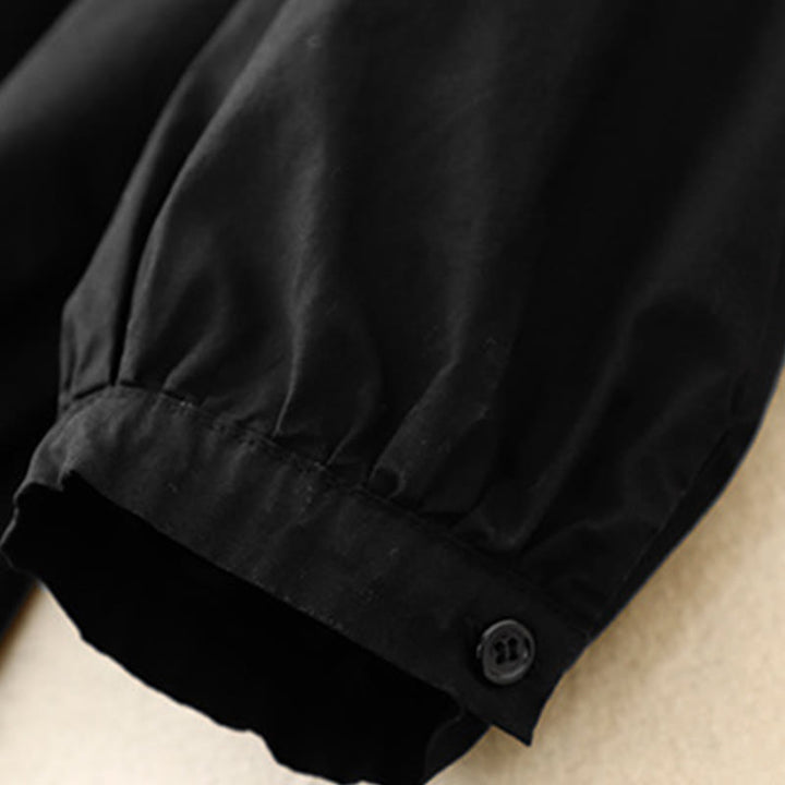 Buddha Stones Plain Stand Collar Women's Cotton Corduroy Jacket - image 9