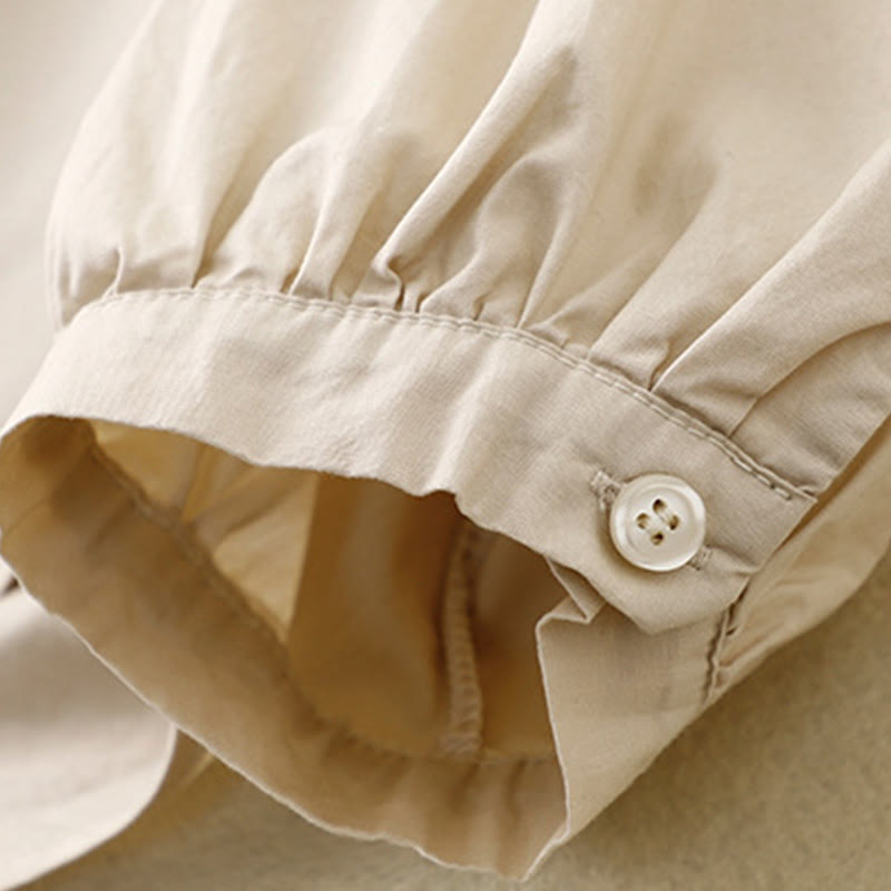 Buddha Stones Plain Stand Collar Women's Cotton Corduroy Jacket - image 16