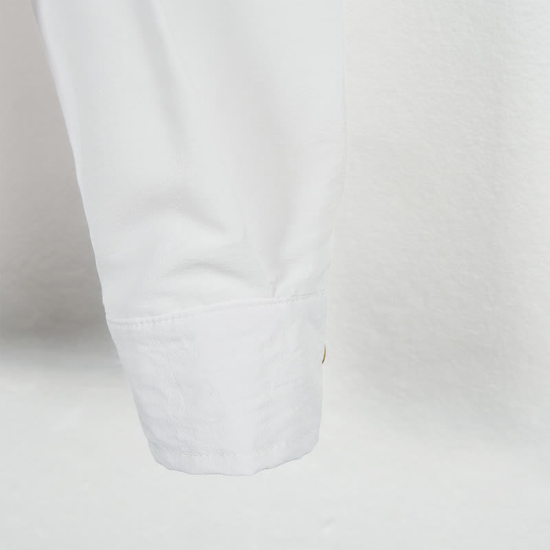 Buddha Stones Solid Color Buttons Fall Long Sleeve Men's Shirt - image 9