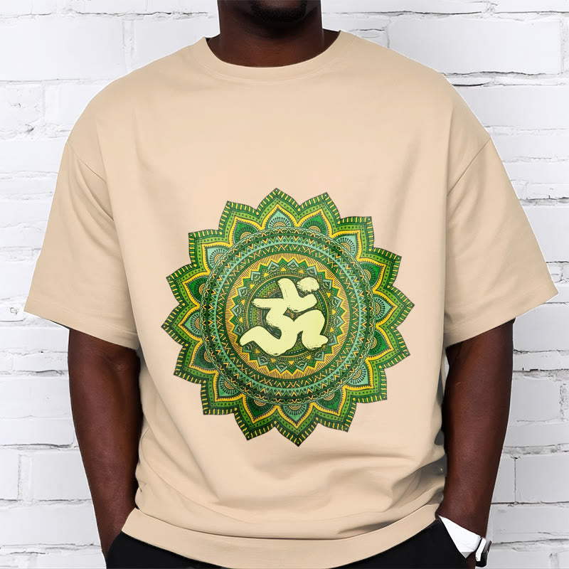 Buddha Stones Casual Green Mandala Om Symbol Pattern Cotton Tee T-shirt - image 10
