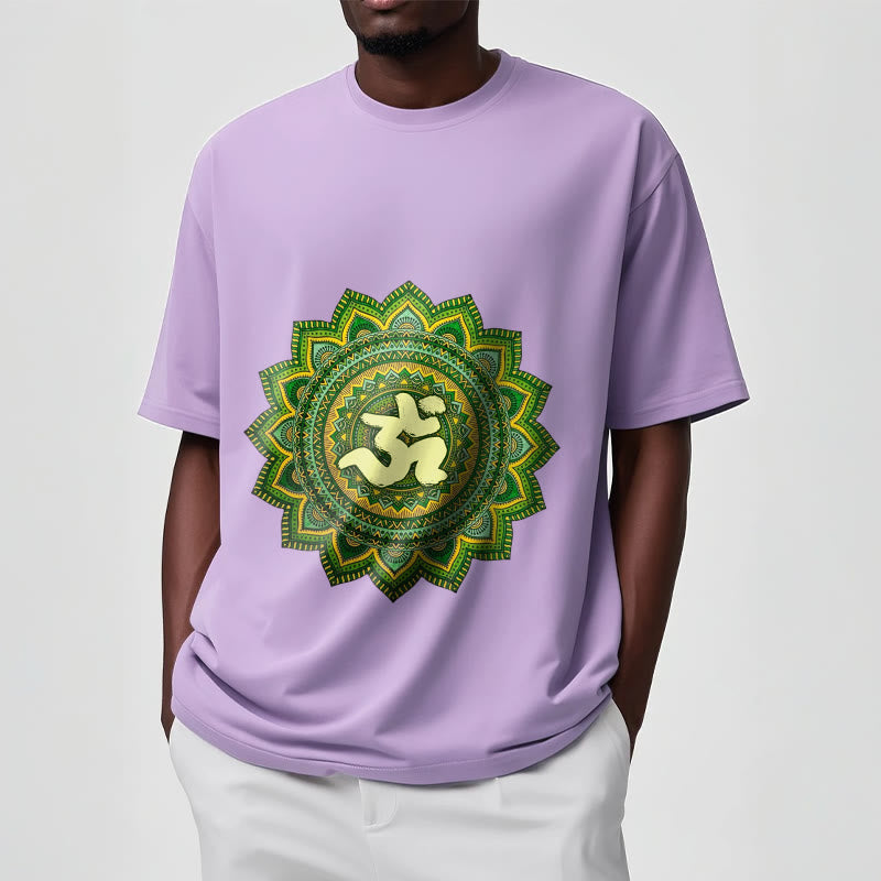 Buddha Stones Casual Green Mandala Om Symbol Pattern Cotton Tee T-shirt - image 18