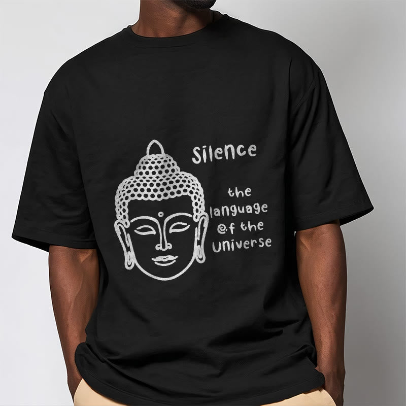 Buddha Stones Casual Meditating Buddha Head Pattern Cotton Tee T-shirt - image 2