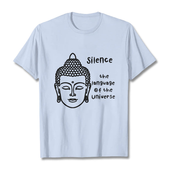 Buddha Stones Casual Meditating Buddha Head Pattern Cotton Tee T-shirt - LightCyan - 2XL - image 19