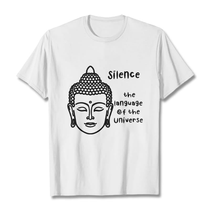Buddha Stones Casual Meditating Buddha Head Pattern Cotton Tee T-shirt - White - 2XL - image 6