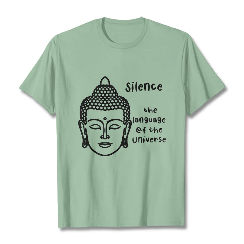 Buddha Stones Casual Meditating Buddha Head Pattern Cotton Tee T-shirt - PaleGreen - 2XL - image 15