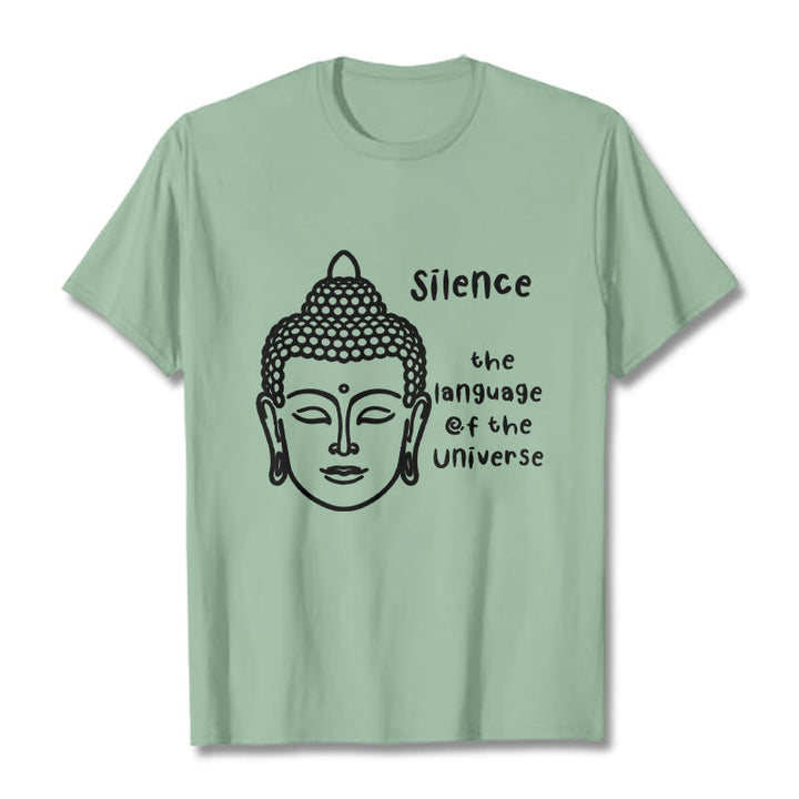 Buddha Stones Casual Meditating Buddha Head Pattern Cotton Tee T-shirt - PaleGreen - 2XL - image 15