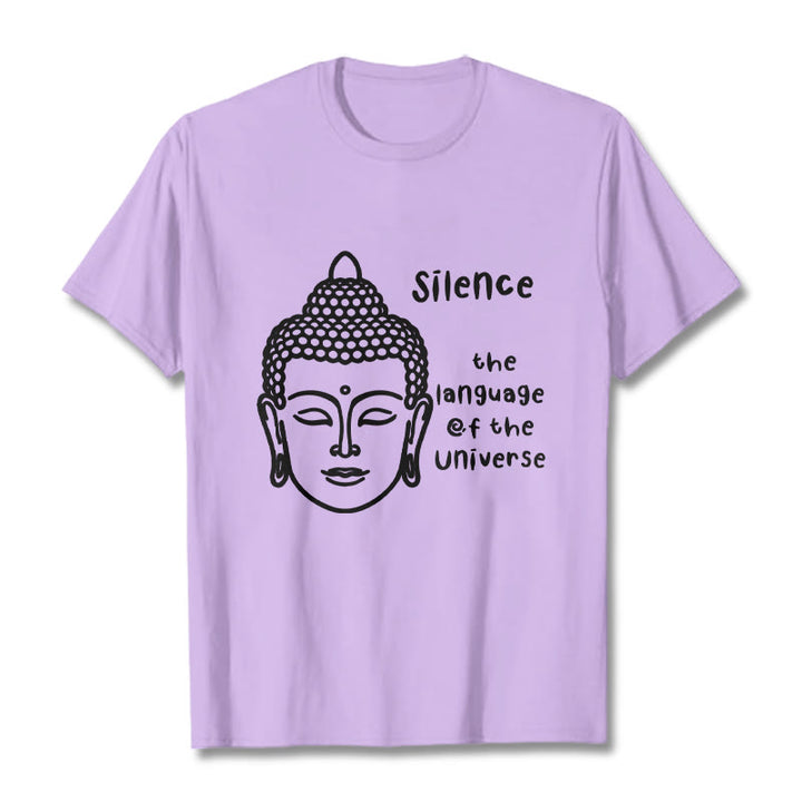 Buddha Stones Casual Meditating Buddha Head Pattern Cotton Tee T-shirt - Plum - 2XL - image 17