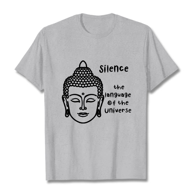 Buddha Stones Casual Meditating Buddha Head Pattern Cotton Tee T-shirt - LightGrey - 2XL - image 20
