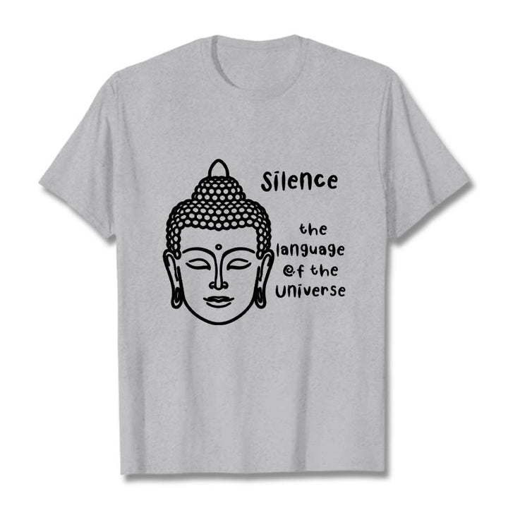 Buddha Stones Casual Meditating Buddha Head Pattern Cotton Tee T-shirt - LightGrey - 2XL - image 20