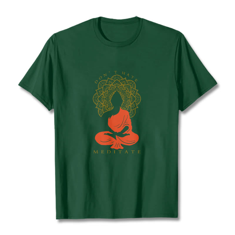 Buddha Stones Casual Meditative Buddha Mandala Pattern Cotton Tee T-Shirt - ForestGreen - 2XL - image 11