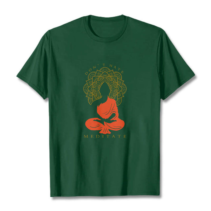 Buddha Stones Casual Meditative Buddha Mandala Pattern Cotton Tee T-Shirt - ForestGreen - 2XL - image 11