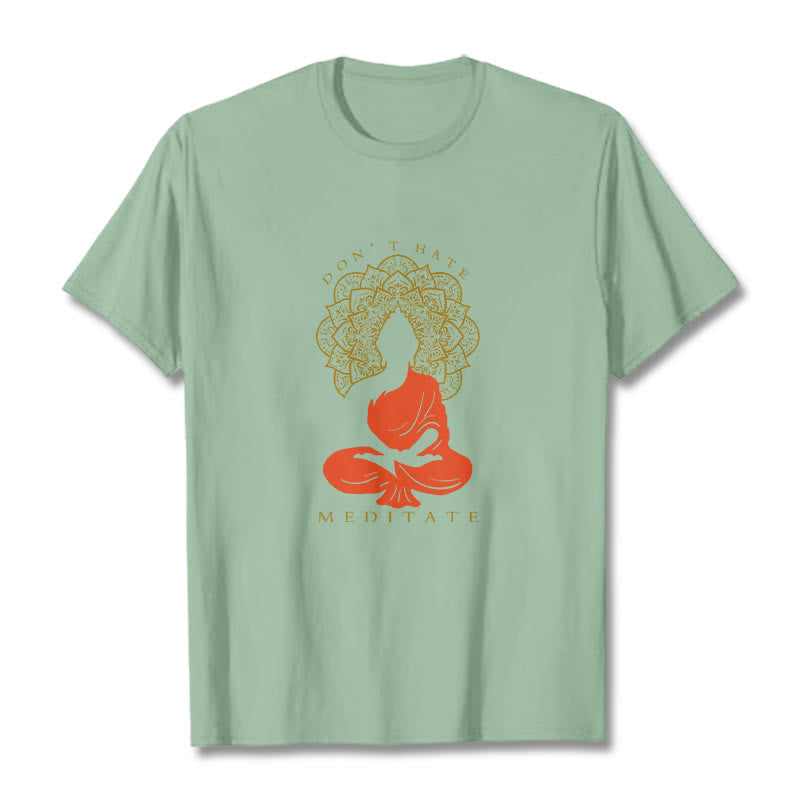 Buddha Stones Casual Meditative Buddha Mandala Pattern Cotton Tee T-Shirt - PaleGreen - 2XL - image 15