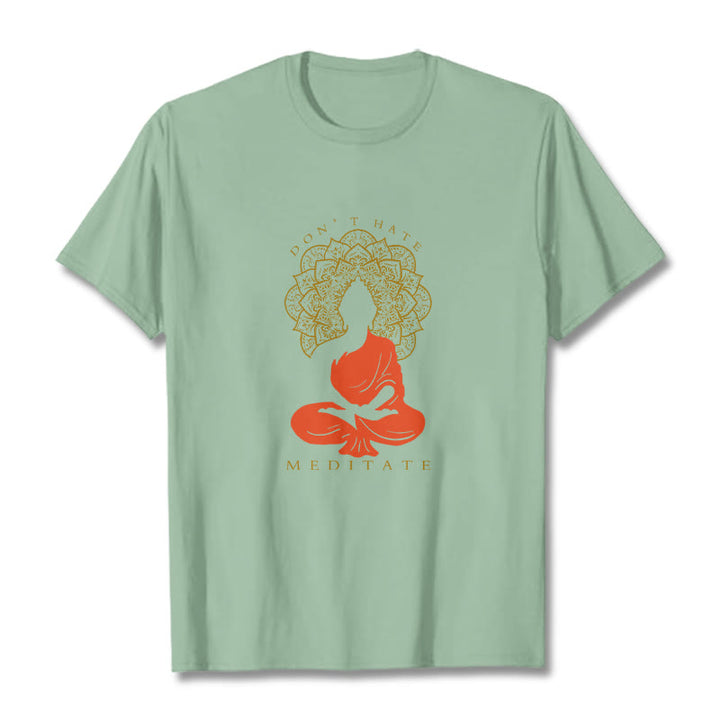 Buddha Stones Casual Meditative Buddha Mandala Pattern Cotton Tee T-Shirt - PaleGreen - 2XL - image 15