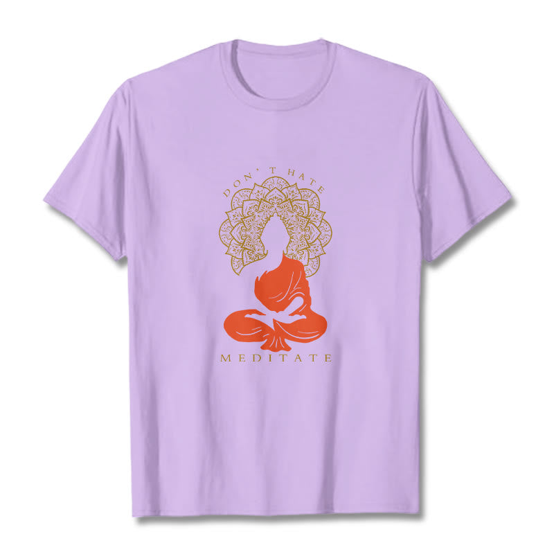 Buddha Stones Casual Meditative Buddha Mandala Pattern Cotton Tee T-Shirt - Plum - 2XL - image 17