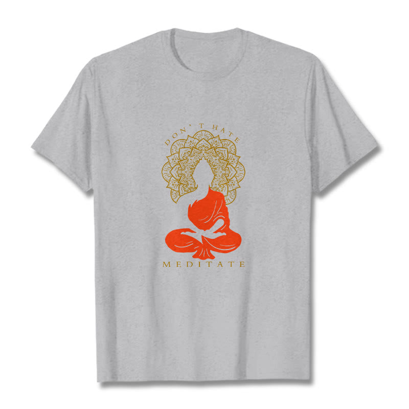 Buddha Stones Casual Meditative Buddha Mandala Pattern Cotton Tee T-Shirt - LightGrey - 2XL - image 20