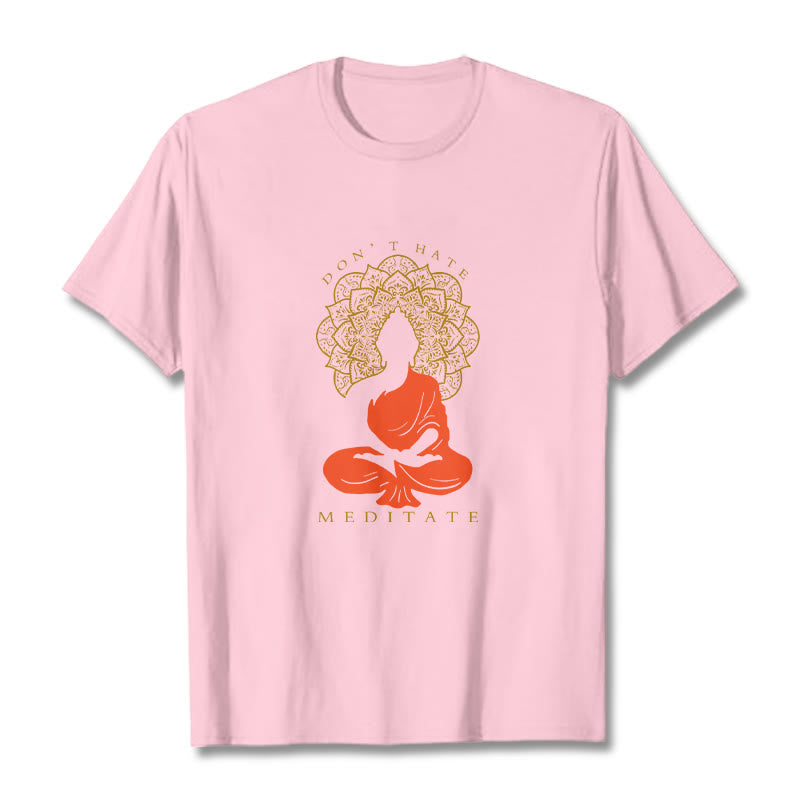 Buddha Stones Casual Meditative Buddha Mandala Pattern Cotton Tee T-Shirt - LightPink - 2XL - image 13