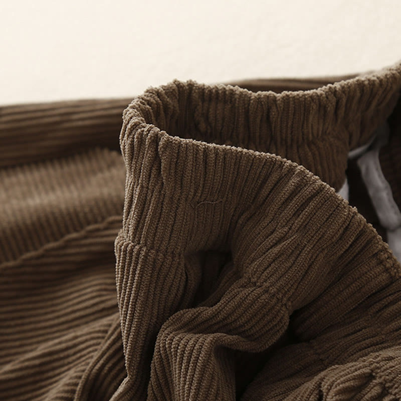 Buddha Stones Commute Vintage Plain Women's Corduroy Cotton Harem Pants With Pockets - image 2