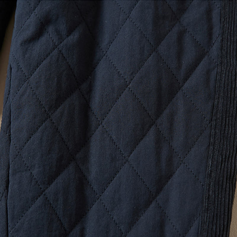 Buddha Stones Diamond Quilted Design Thermal Fleece-Lined Women's Harem Cotton Pants With Pockets - image 6