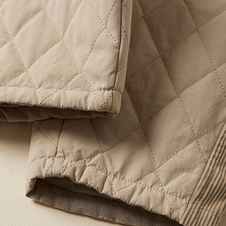 Buddha Stones Diamond Quilted Design Thermal Fleece-Lined Women's Harem Cotton Pants With Pockets - image 18