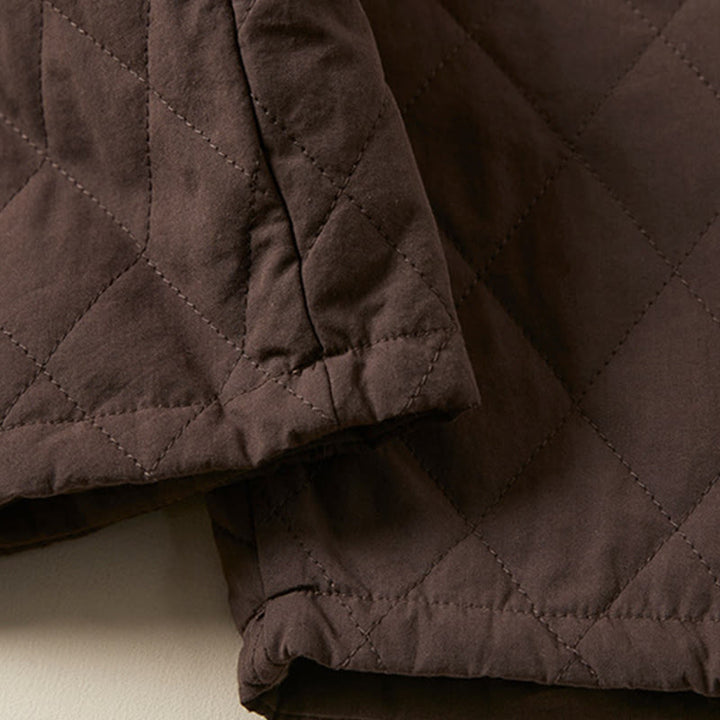 Buddha Stones Diamond Quilted Design Thermal Fleece-Lined Women's Harem Cotton Pants With Pockets - image 26