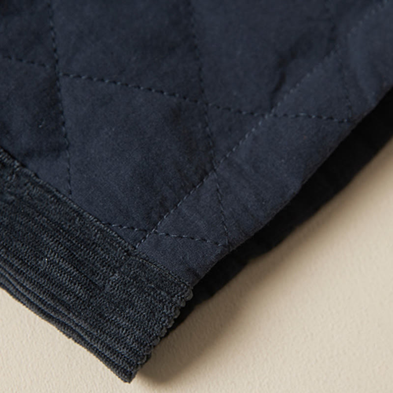 Buddha Stones Diamond Quilted Design Thermal Fleece-Lined Women's Harem Cotton Pants With Pockets - image 8