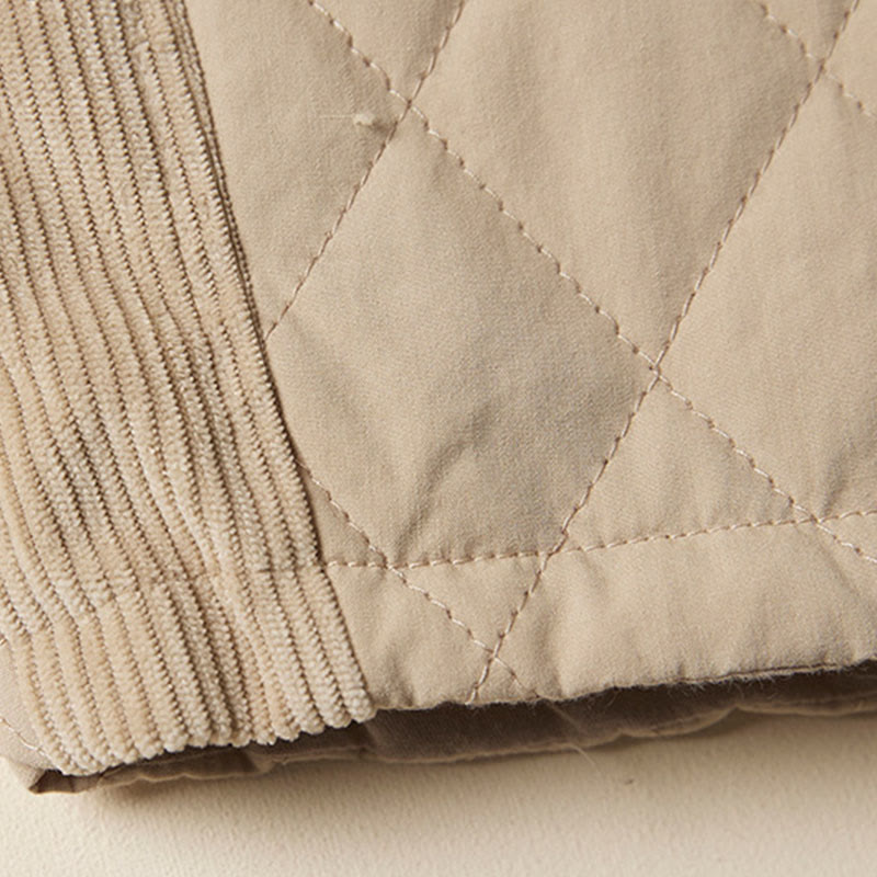 Buddha Stones Diamond Quilted Design Thermal Fleece-Lined Women's Harem Cotton Pants With Pockets - image 17