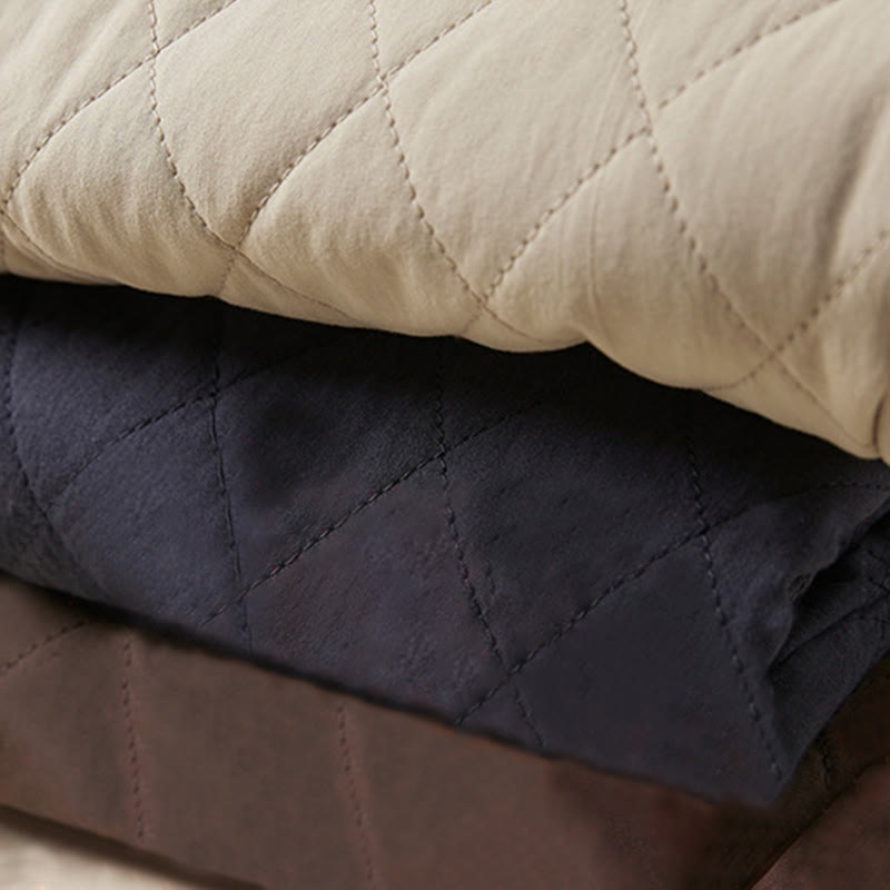 Buddha Stones Diamond Quilted Design Thermal Fleece-Lined Women's Harem Cotton Pants With Pockets - image 30