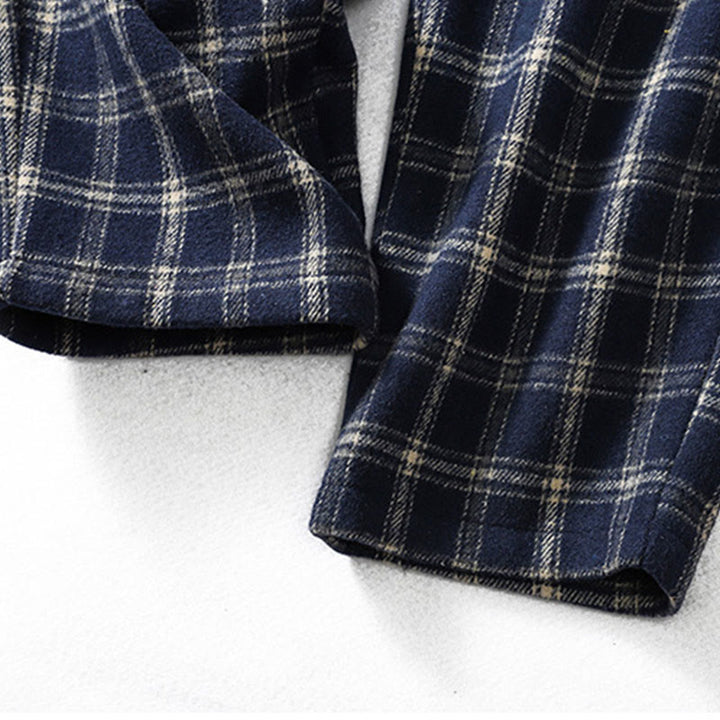 Buddha Stones Retro Plaid Pattern Women's Fleece-Lined Harem Cotton Pants With Pockets - image 8