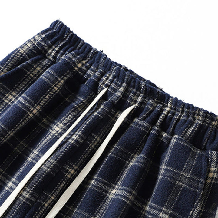 Buddha Stones Retro Plaid Pattern Women's Fleece-Lined Harem Cotton Pants With Pockets - image 3