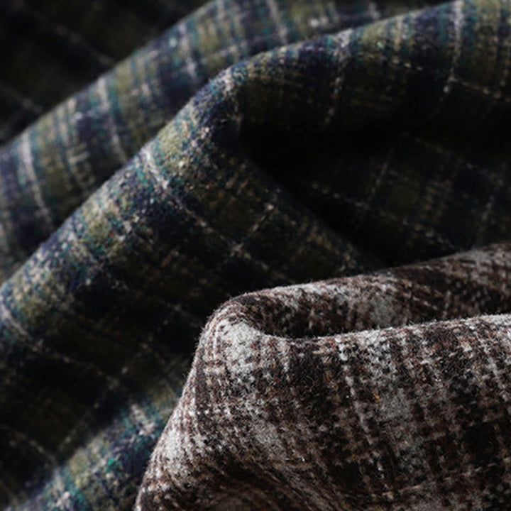 Buddha Stones Retro Plaid Pattern Women's Fleece-Lined Harem Cotton Pants With Pockets - image 18