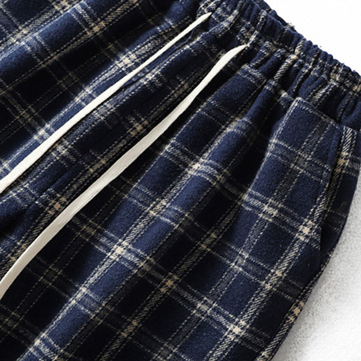 Buddha Stones Retro Plaid Pattern Women's Fleece-Lined Harem Cotton Pants With Pockets - image 4