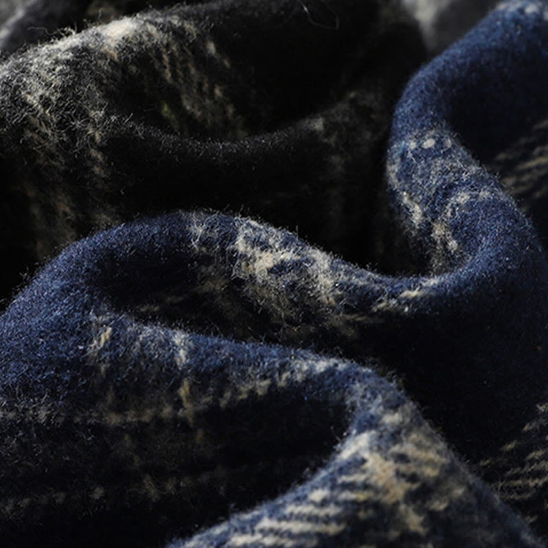 Buddha Stones Retro Plaid Pattern Women's Fleece-Lined Harem Cotton Pants With Pockets - image 19