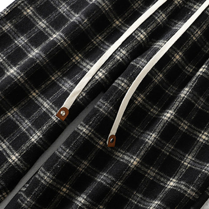 Buddha Stones Retro Plaid Pattern Women's Fleece-Lined Harem Cotton Pants With Pockets - image 13