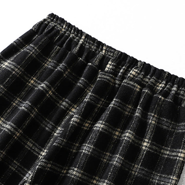 Buddha Stones Retro Plaid Pattern Women's Fleece-Lined Harem Cotton Pants With Pockets - image 15