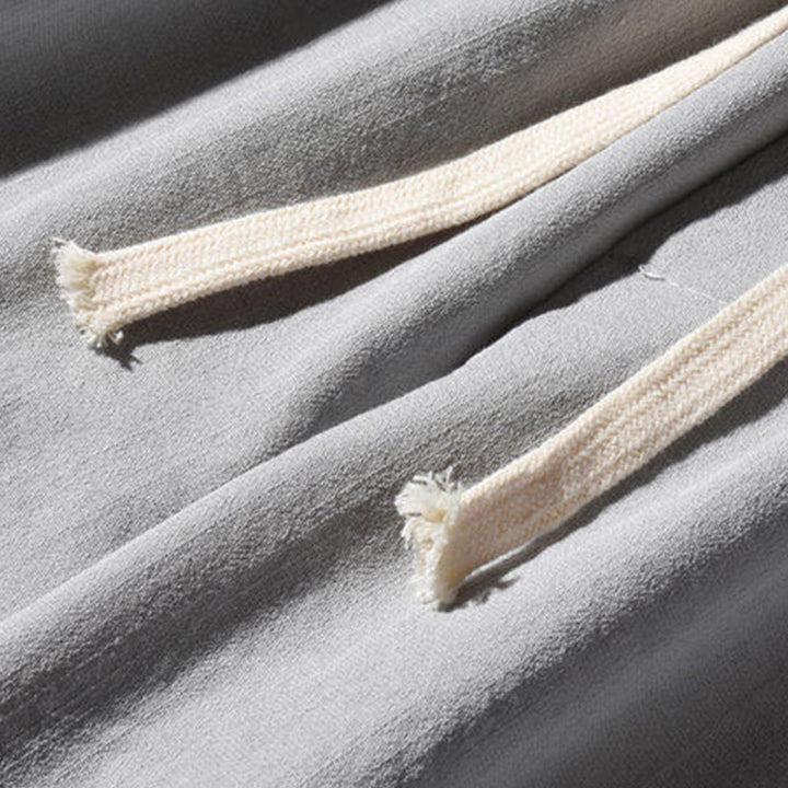 Buddha Stones Casual Patchwork Crane Pattern Frog-Button Design Men's Wide Leg Pants With Pockets - image 25