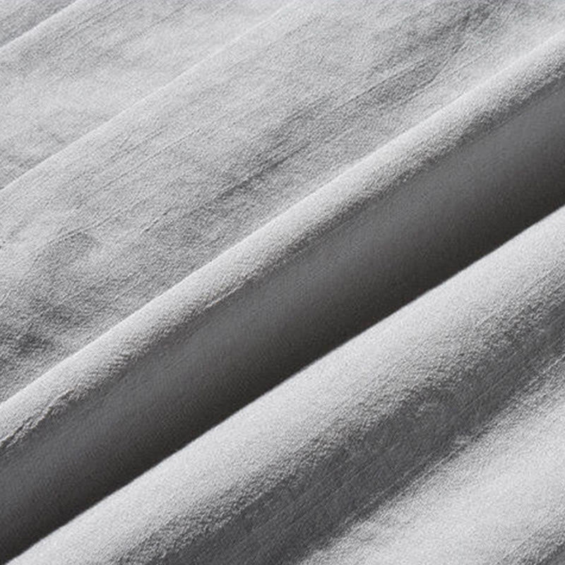 Buddha Stones Casual Patchwork Crane Pattern Frog-Button Design Men's Wide Leg Pants With Pockets - image 27