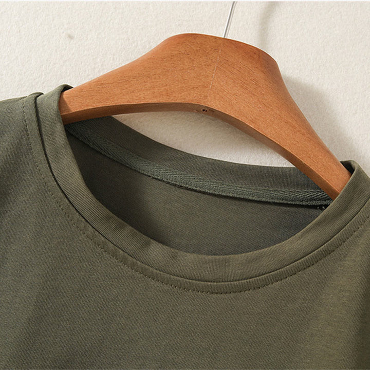 Buddha Stones Casual Pure Irregular Hem Cotton Linen Women's Long Sleeve T-shirt - image 3