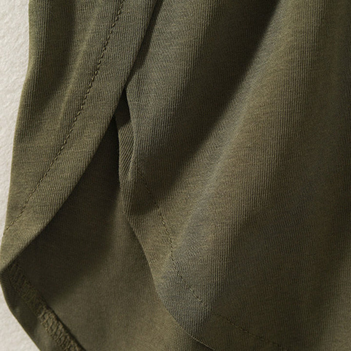 Buddha Stones Casual Pure Irregular Hem Cotton Linen Women's Long Sleeve T-shirt - image 5