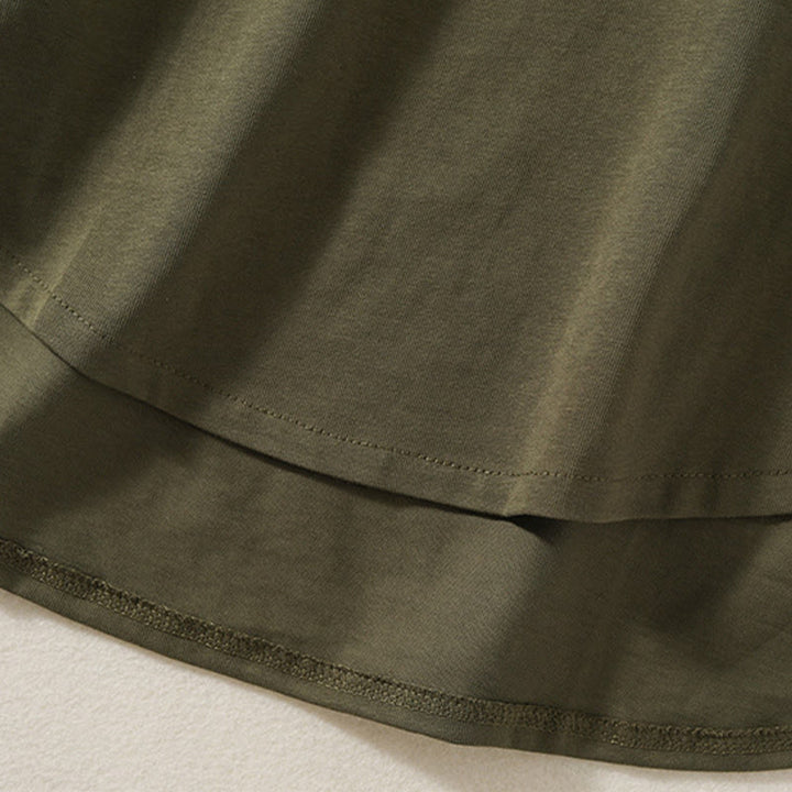 Buddha Stones Casual Pure Irregular Hem Cotton Linen Women's Long Sleeve T-shirt - image 7