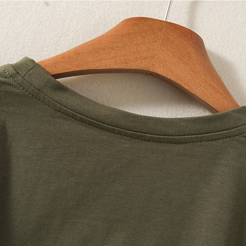 Buddha Stones Casual Pure Irregular Hem Cotton Linen Women's Long Sleeve T-shirt - image 4