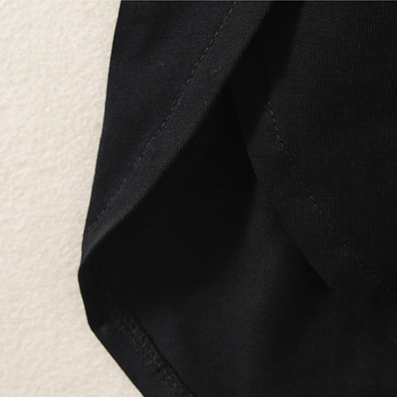 Buddha Stones Casual Pure Irregular Hem Cotton Linen Women's Long Sleeve T-shirt - image 11