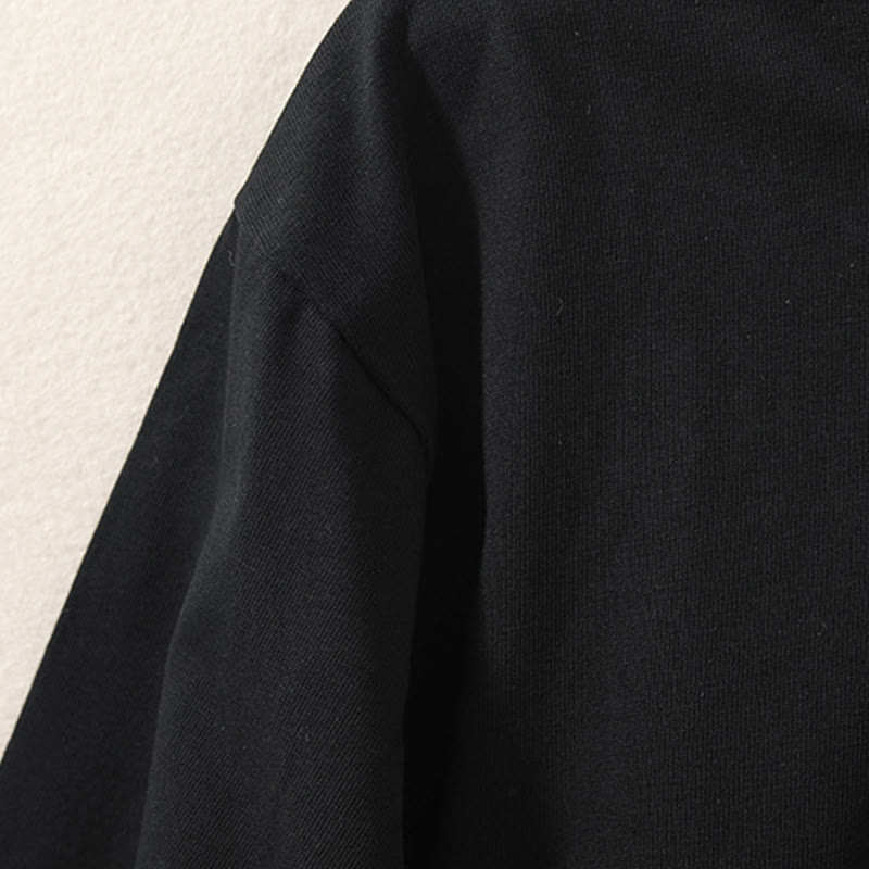 Buddha Stones Casual Pure Irregular Hem Cotton Linen Women's Long Sleeve T-shirt - image 13