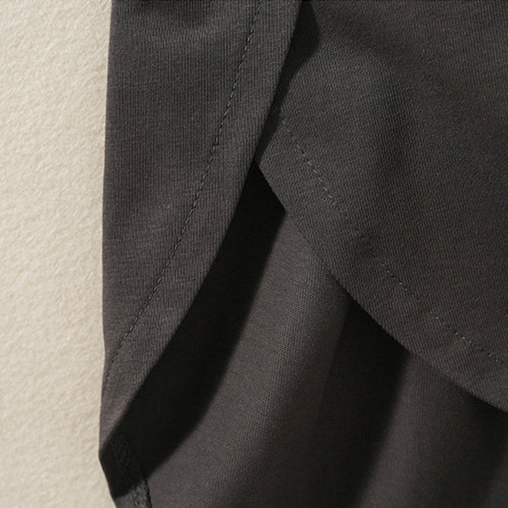 Buddha Stones Casual Pure Irregular Hem Cotton Linen Women's Long Sleeve T-shirt - image 19