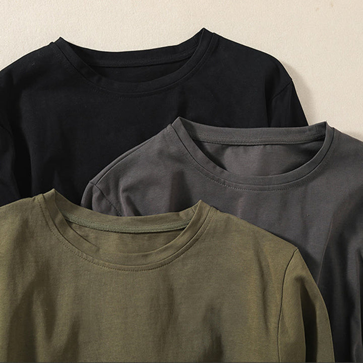 Buddha Stones Casual Pure Irregular Hem Cotton Linen Women's Long Sleeve T-shirt - image 22