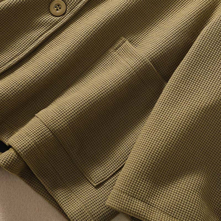 Buddha Stones Plain Lapel Women's Cotton Jacket With Pockets - image 6