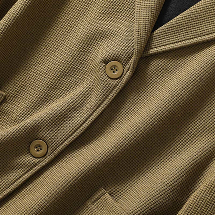 Buddha Stones Plain Lapel Women's Cotton Jacket With Pockets - image 5