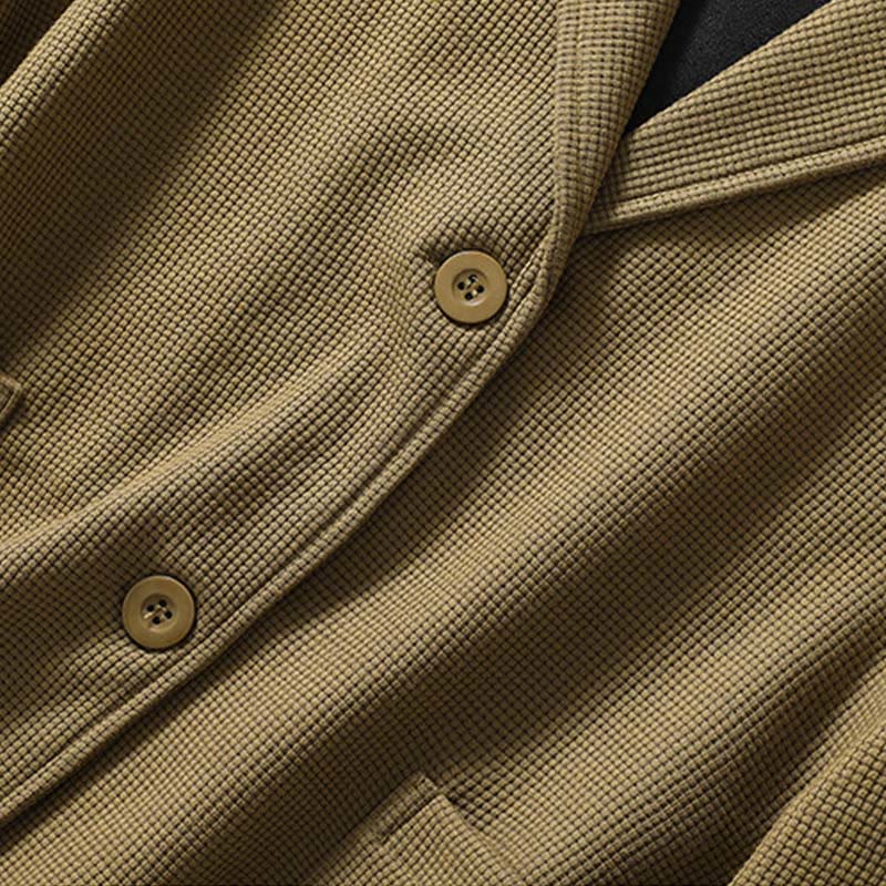 Buddha Stones Plain Lapel Women's Cotton Jacket With Pockets - image 5