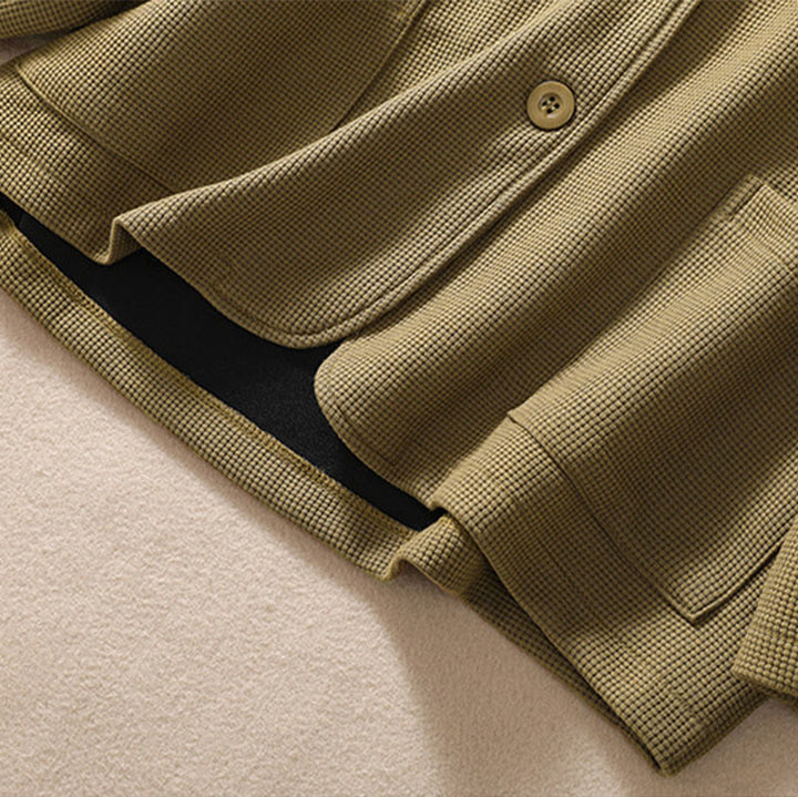 Buddha Stones Plain Lapel Women's Cotton Jacket With Pockets - image 9